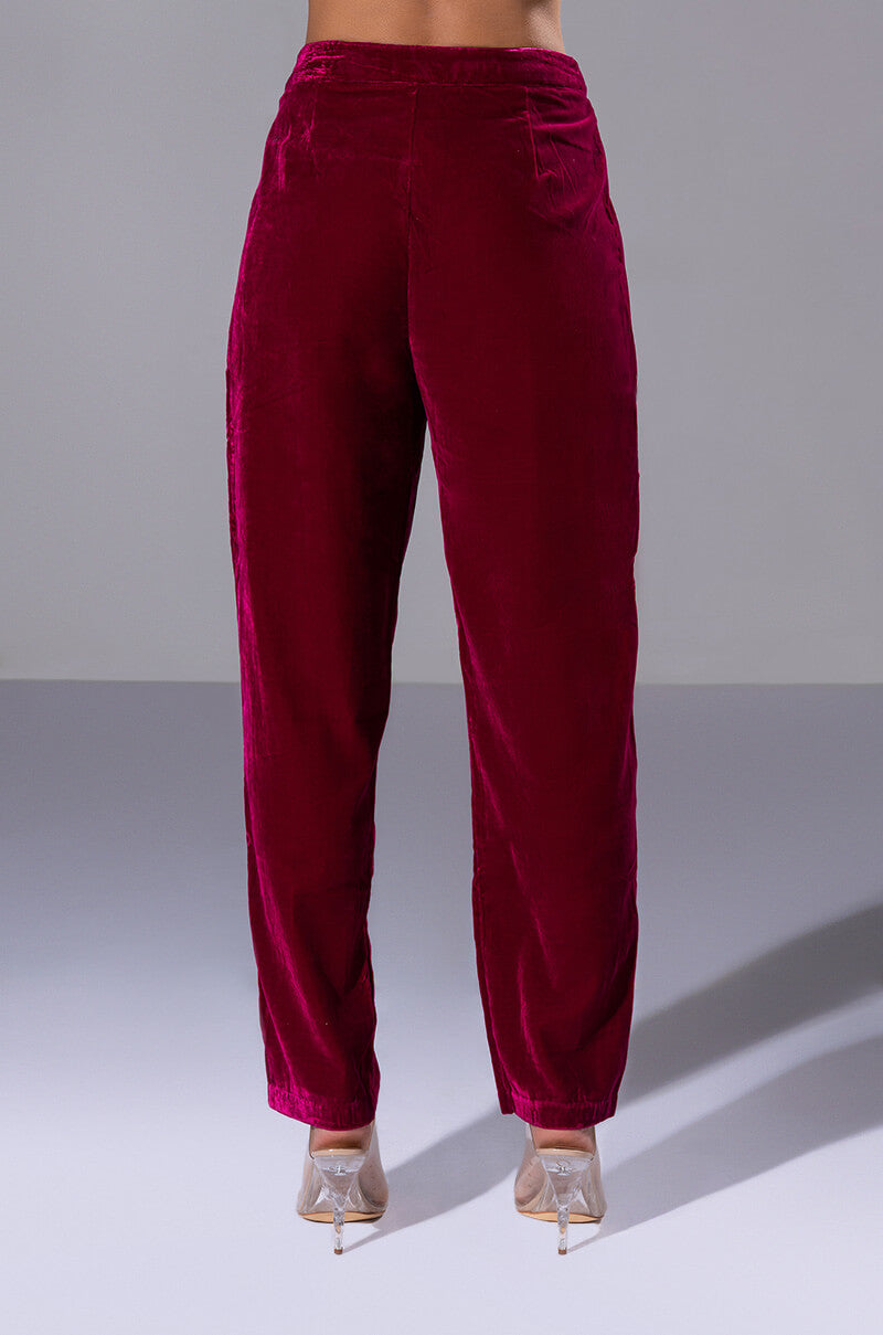 PRETTY IN VELVET WIDE LEG TROUSER