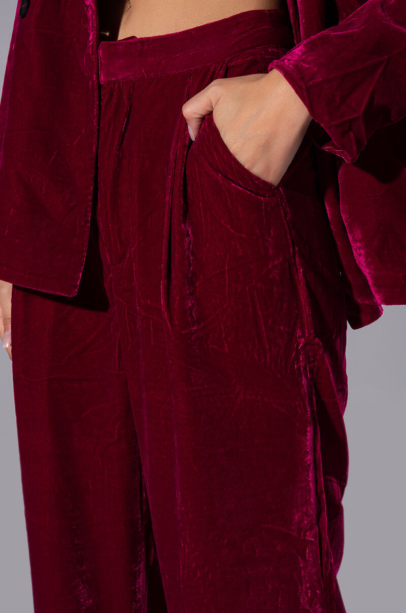PRETTY IN VELVET WIDE LEG TROUSER