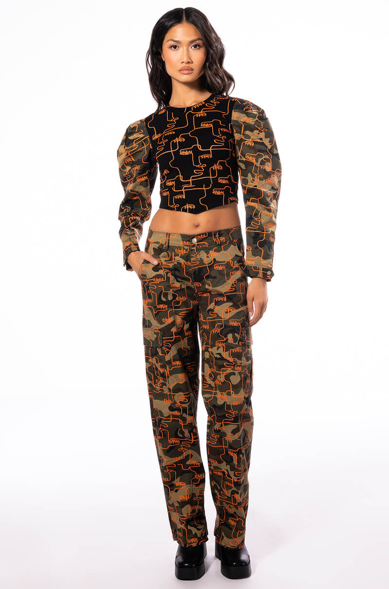 PRINTED CAMO SWEATSHIRT