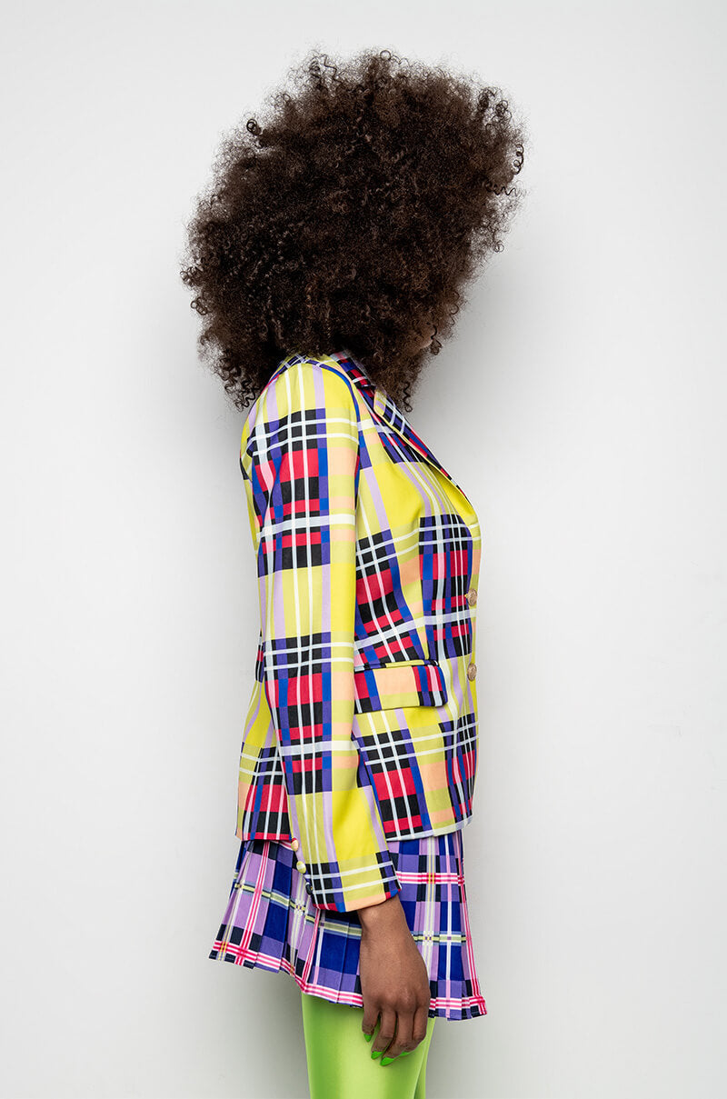 PRIVATE SCHOOL PLAID BLAZER