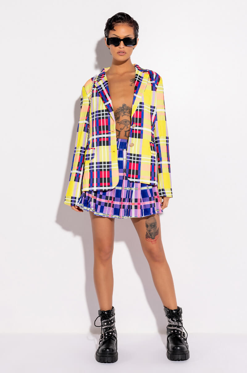 PRIVATE SCHOOL PLEATED MINI SKIRT