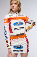 PRO LEAGUE FAUX LEATHER MOTO JACKET