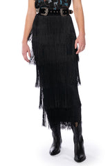PUT ME FIRST FRINGE MAXI SKIRT