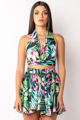 RITA FLORAL HALTER TOP