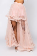 QUEEN ESSENTIALS HIGH LOW SKIRT