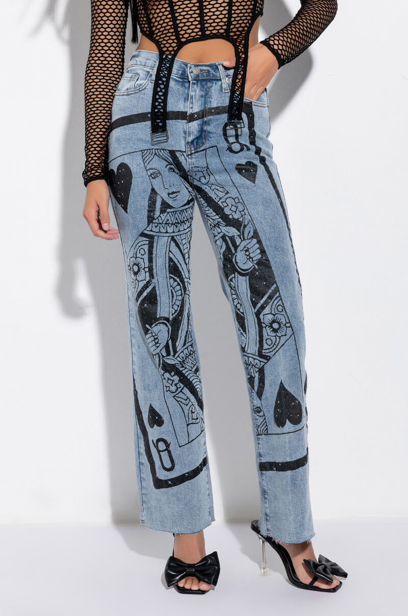 QUEEN OF MY HEART WIDE LEG DENIM