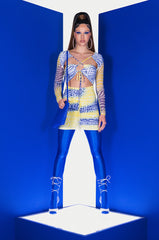 QUEEN SLAY MINI MESH DRESS WITH CUT OUTS