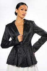 QUEEN'S GAMBIT PEPLUM BLAZER