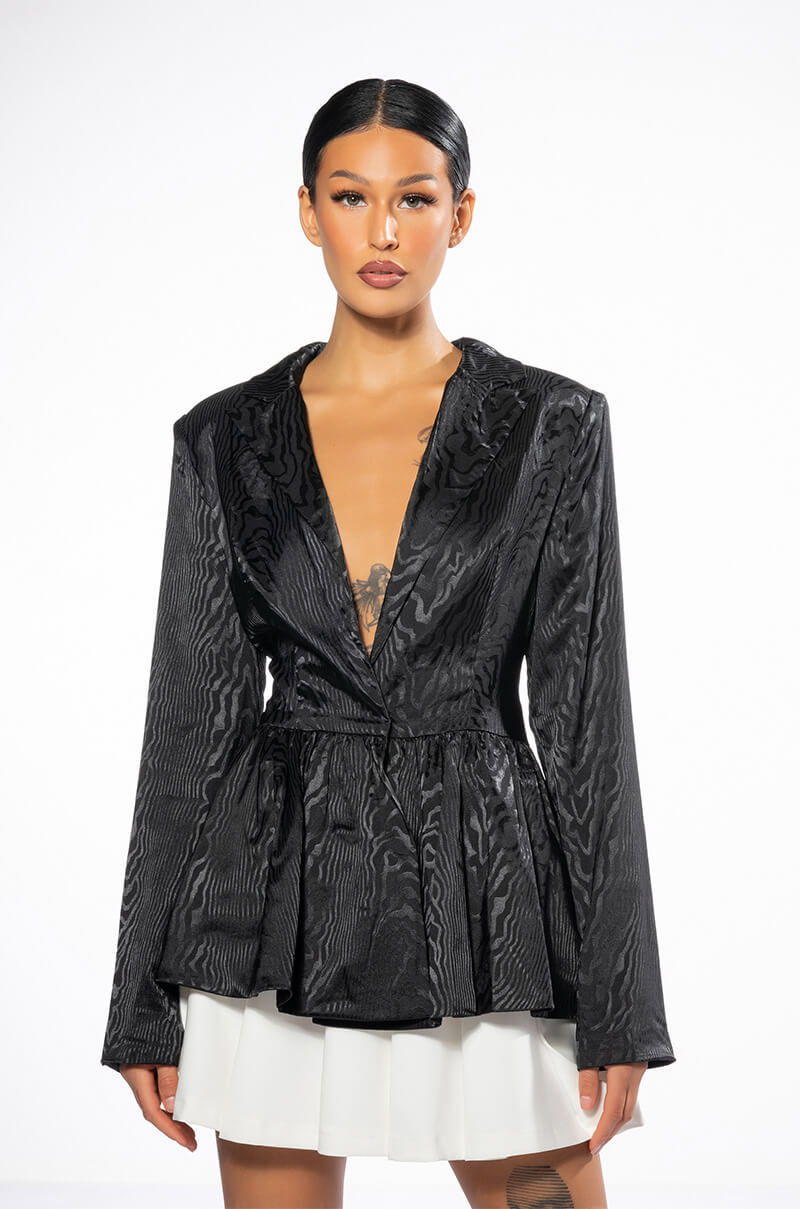 QUEEN'S GAMBIT PEPLUM BLAZER