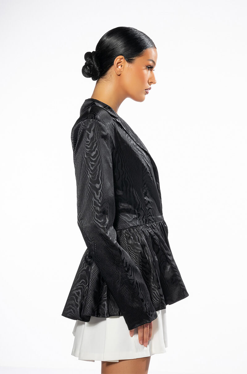 QUEEN'S GAMBIT PEPLUM BLAZER