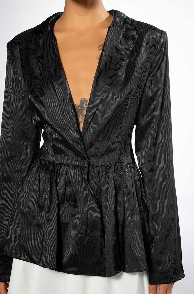 QUEEN'S GAMBIT PEPLUM BLAZER