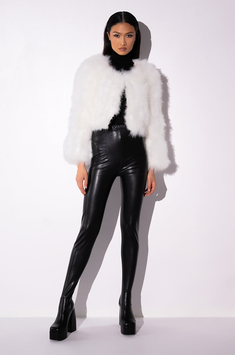 QUINN CROPPED FEATHER JACKET