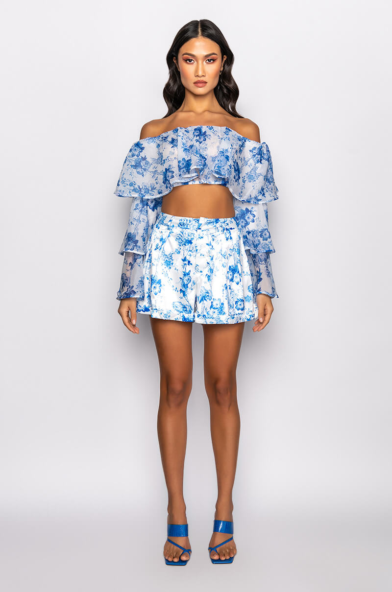 RAISE A GLASS SATIN BELTED SHORT