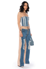 RARE VIBE DENIM EMBELLISHED NYLON JOGGER
