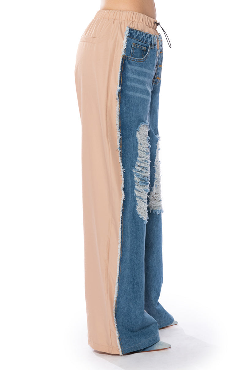 RARE VIBE DENIM EMBELLISHED NYLON JOGGER