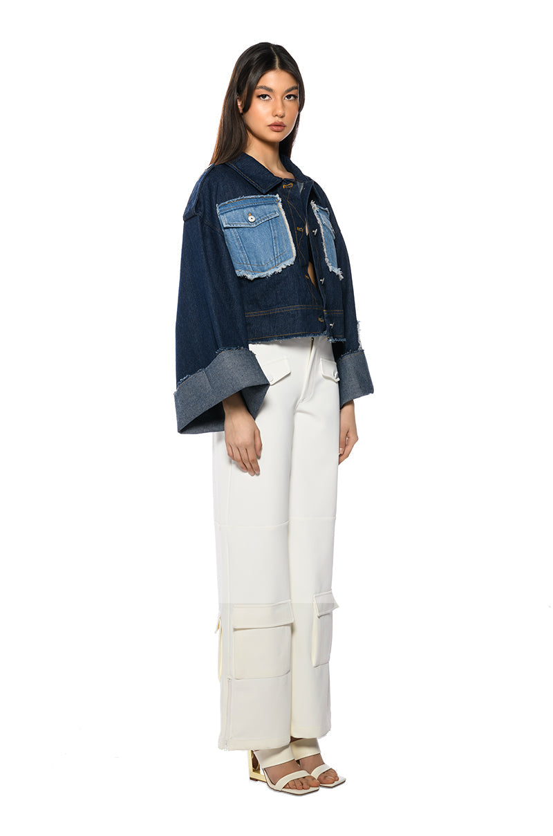 RAW DENIM OVERSIZED JACKET