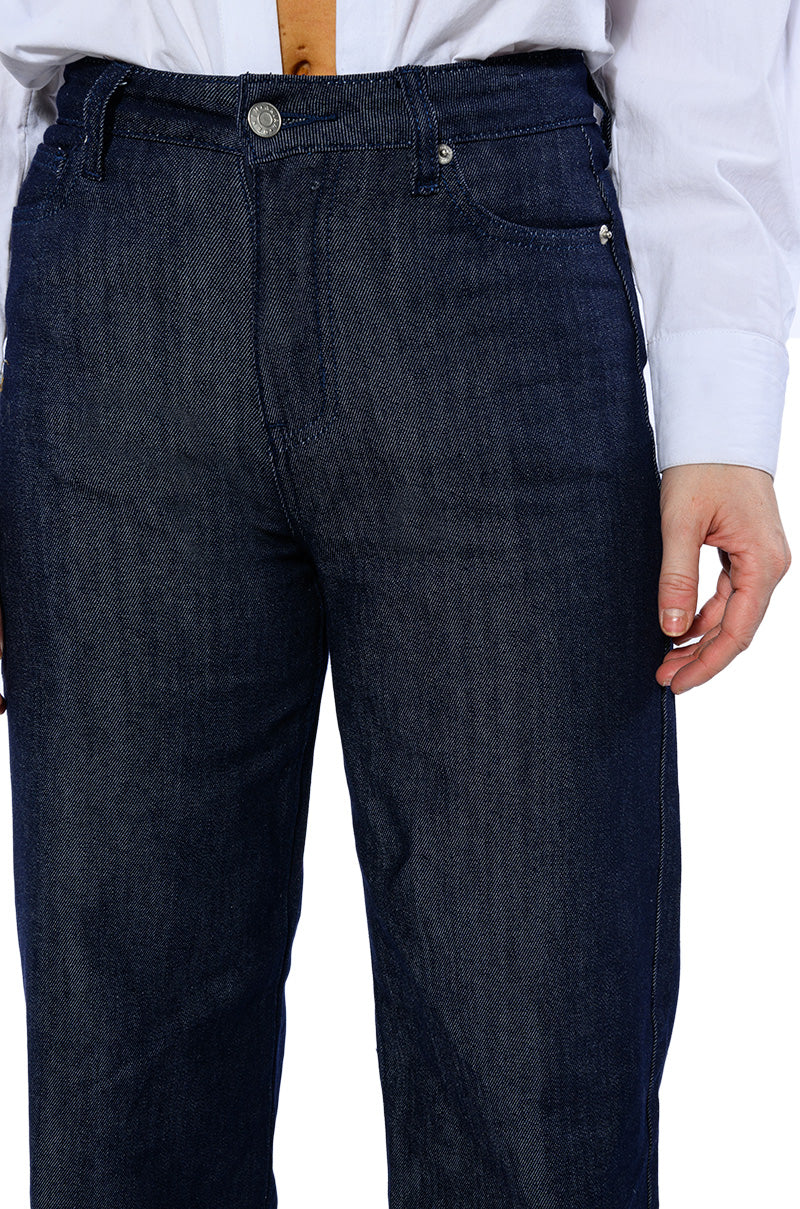 RAW DENIM WIDE LEG JEANS