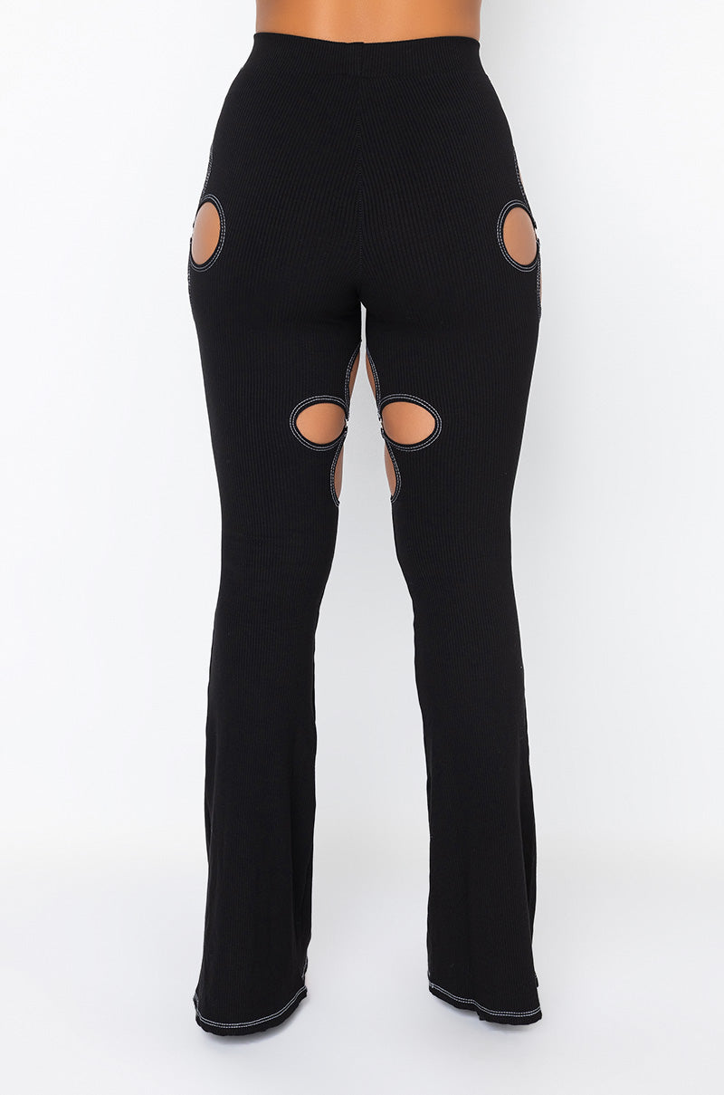 KYLIE CUT OUT RIBBED PANT