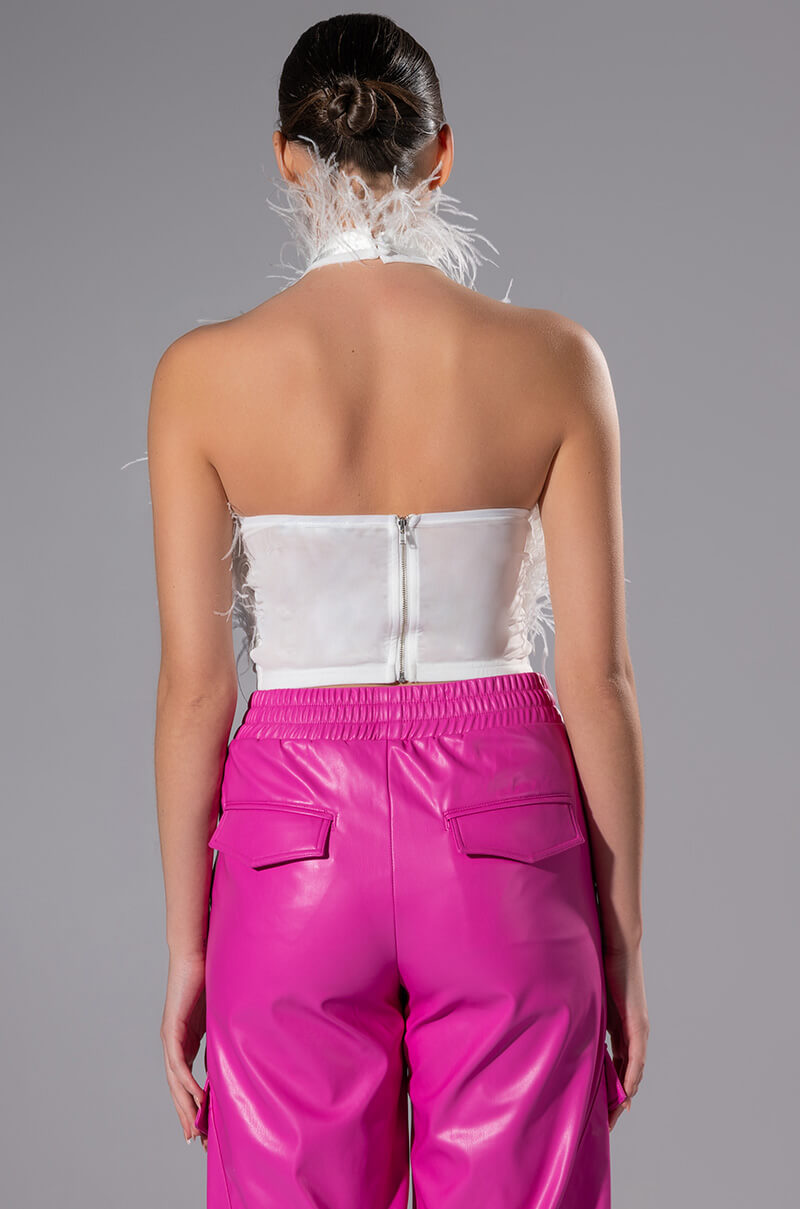 REAL OSTRICH FEATHER TOP