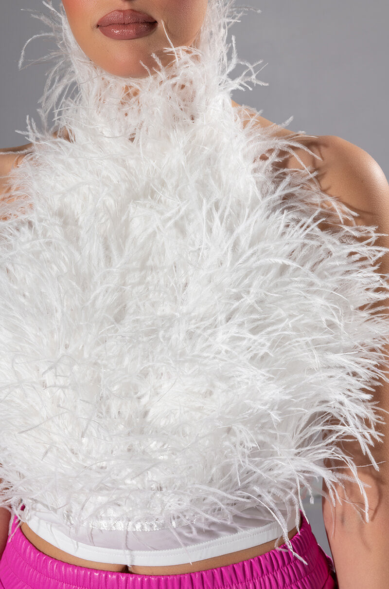 REAL OSTRICH FEATHER TOP