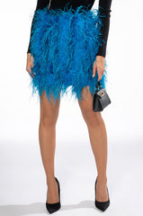 REAL OSTRICH FEATHERS MINI SKIRT