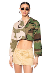REMI CAMO BUTTON DOWN TOP