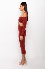 REMI CUT OUT SLINKY MIDI DRESS
