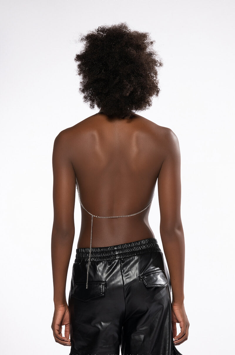 REPORTING FOR DUTY CHAINMAIL HALTER TOP