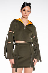 REPORTING FOR DUTY STRAPPY SCUBA MINI SKIRT