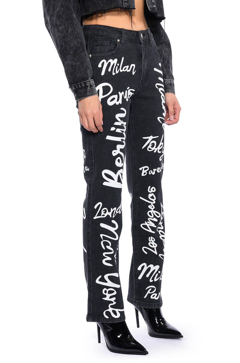 REPRESENT HIGH RISE STRAIGHT LEG JEAN