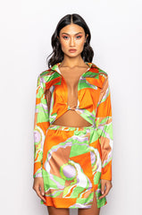 RETRO BABE STRETCH SATIN MINI DRESS