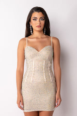RICH LIL TING RHINESTONE MINI DRESS
