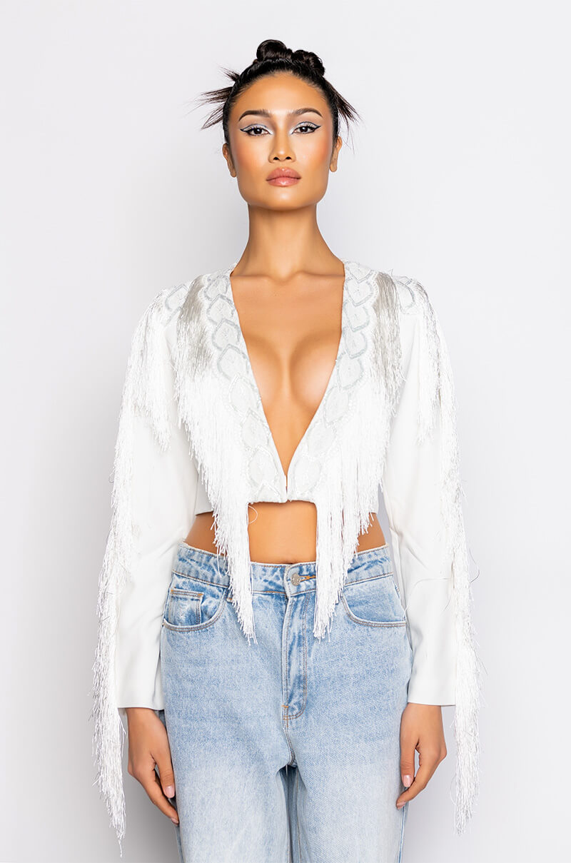 RIDE EM COWGIRL FRINGE BLAZER