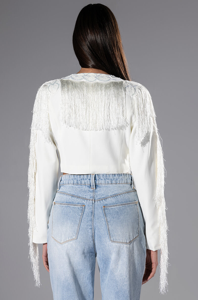 RIDE EM COWGIRL FRINGE BLAZER