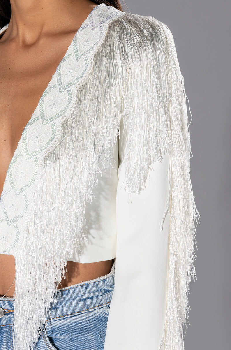 RIDE EM COWGIRL FRINGE BLAZER