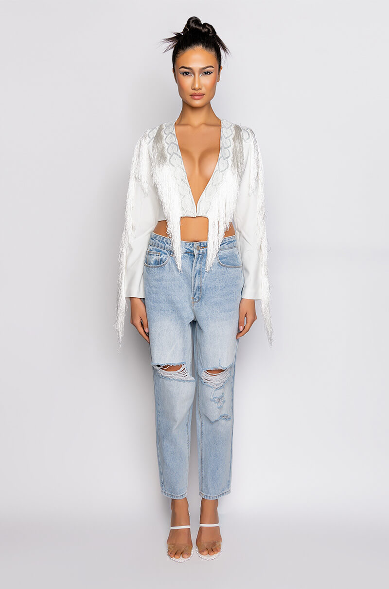 RIDE EM COWGIRL FRINGE BLAZER