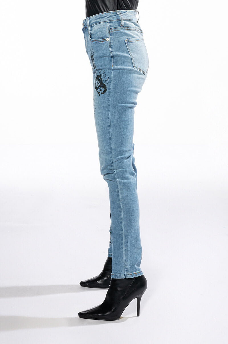 RIGHT CALL PAINTED HIGH RISE SKINNY JEANS