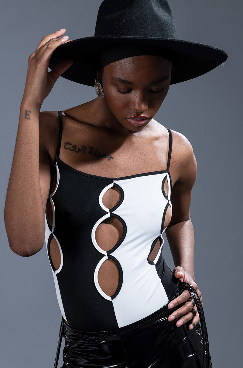 RIGHT THROUGH ME SLEEVELESS CUTOUT BODYSUIT