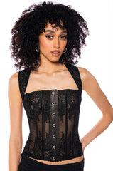 RILEY HIGH COLLAR LACE CORSET