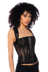 RILEY HIGH COLLAR LACE CORSET