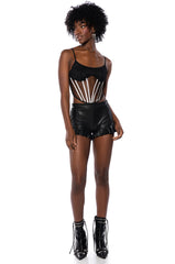 RIO RUFFLE BOOTY SHORT IN BLACK
