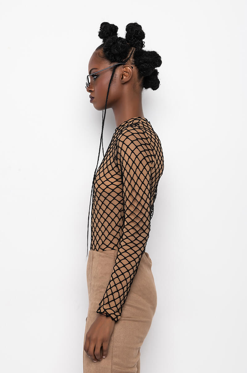 RISKAY BUSINESS MESH LONG SLEEVE BODYSUIT