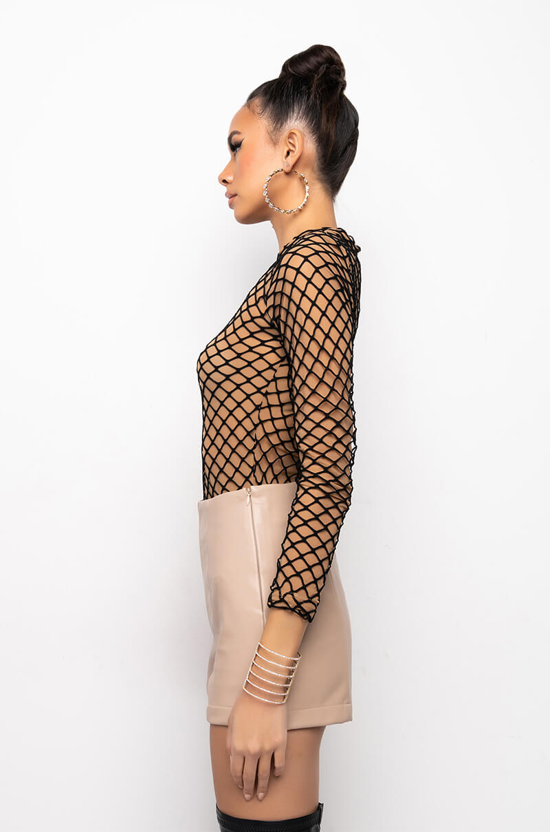 RISKAY BUSINESS MESH LONG SLEEVE BODYSUIT