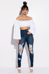 ROCK THE BOAT OFF SHOULDER BLOUSE
