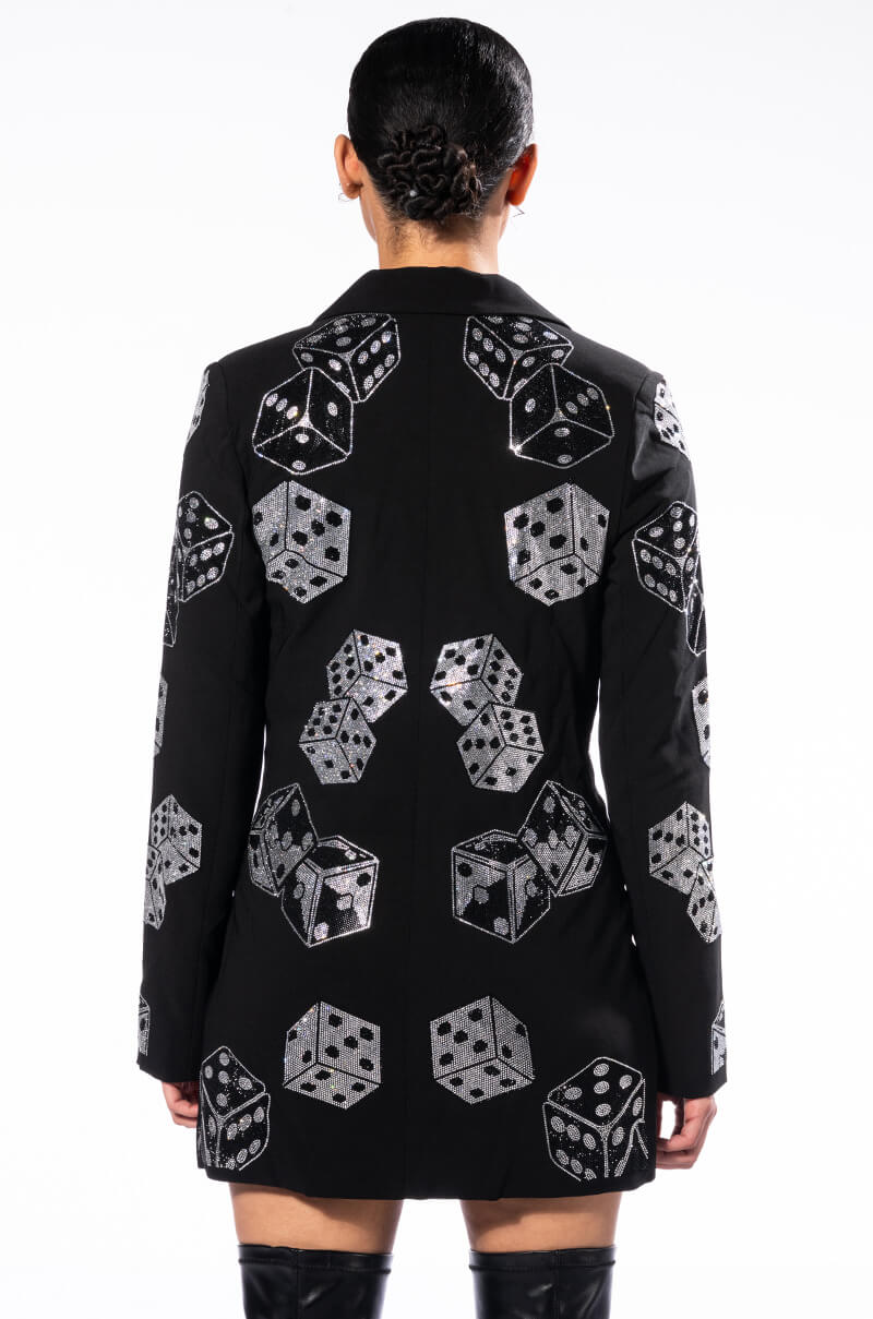 ROLL THE DICE RHINESTONE BLAZER
