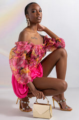 ROMANTIC ORGANZA OFF SHOULDER BLOUSE