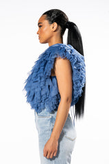 ROMANTIC TULLE RUFFLE BODYSUIT