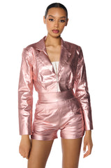 ROMY METALLIC CROP BLAZER
