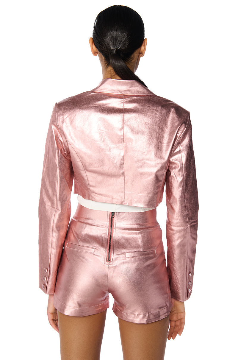 ROMY METALLIC CROP BLAZER