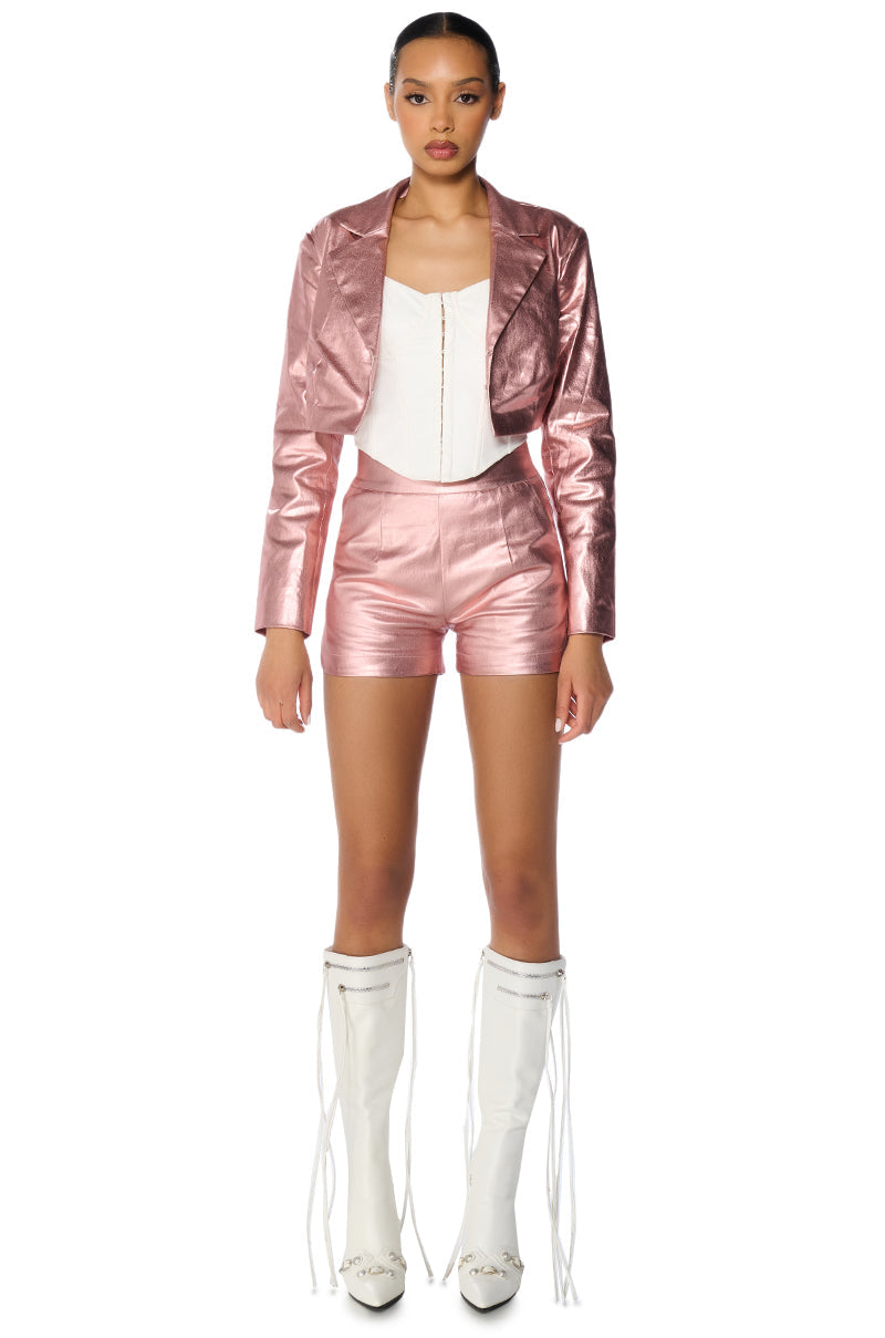 ROMY METALLIC CROP BLAZER